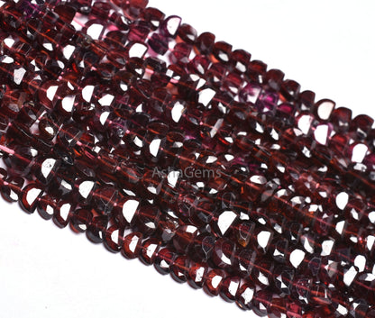 genuine Red Garnet Fancy D Shape Gemstone Beads,13" Strand Natural Garnet Faceted Flat D Shape Beads AAA Garnet Beads For Jewelry Craft Sale