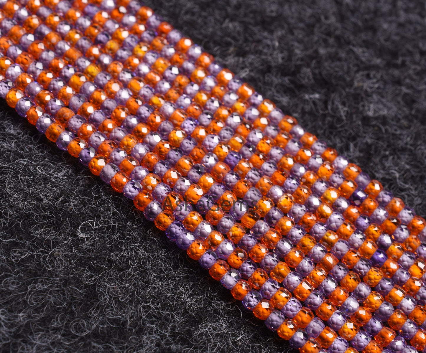 AAA multi orange Blue zircon Faceted Rondelle beads13" Cubic Zircon orange Blue One By One sequence Strand Micro Cut 3mm Zircon Bead Jewelry