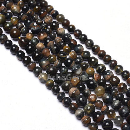 Amazing Black Tiger Eye Smooth Round ball Beads, Tiger Eye Beads,13" Strand Black Tiger Plain Round Shape Gemstone Beads Jewelry Crafts SALE