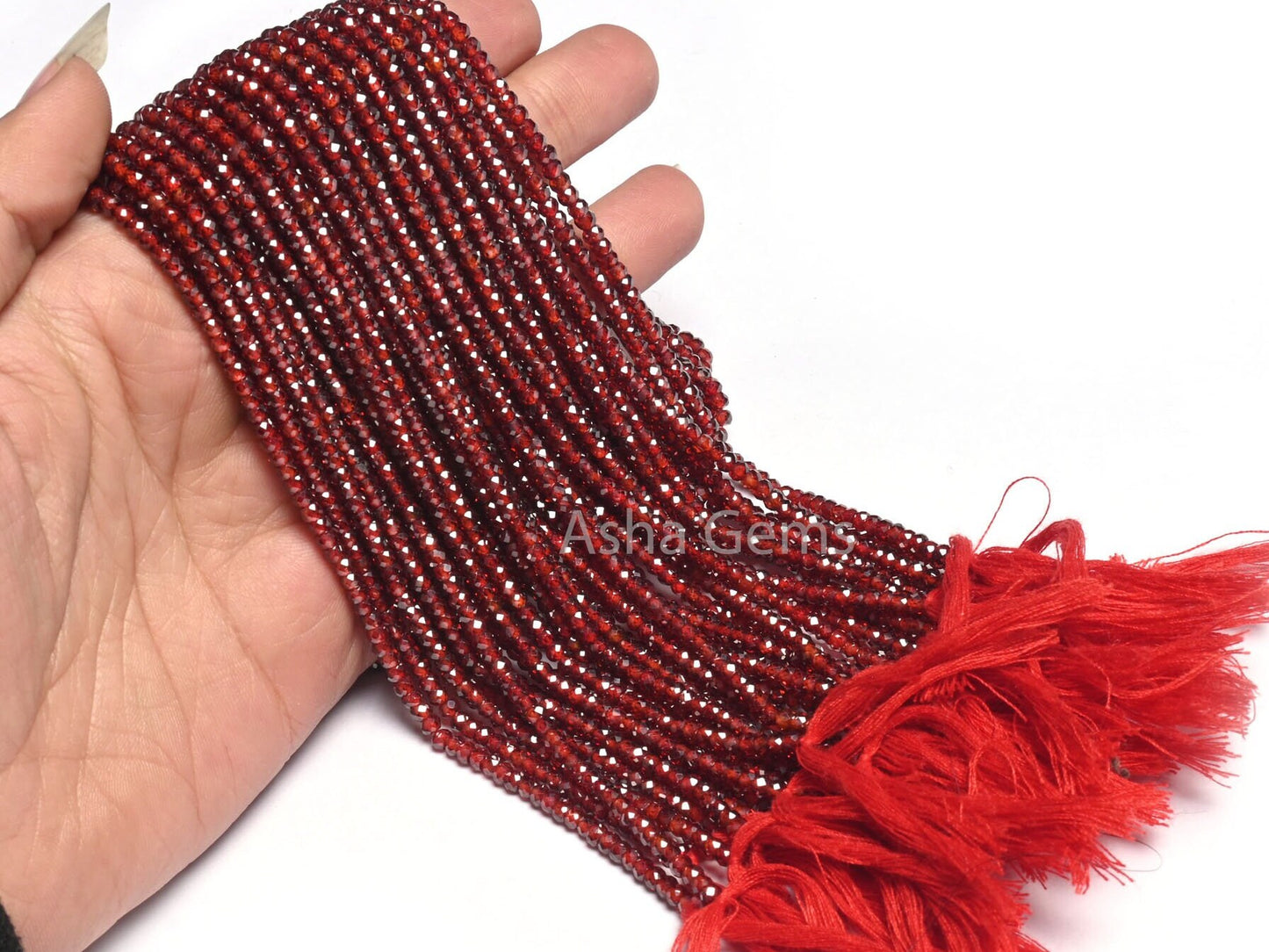 AAA Quality Maroon Red Zircon Micro Cut Faceted Rondelle Gemstone Bead,12.5"Red Cubic Zirconia Machine Cut Beads Jewelry Necklace Craft 3 mm