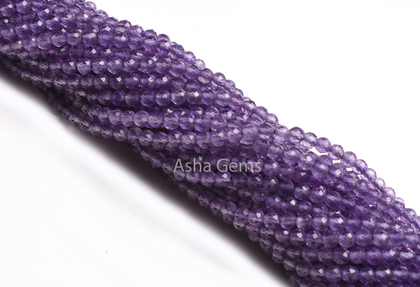 3.2 mm Purple Amethyst Micro Cut Gemstone Beads, AAA Amethyst beads, Natural African Amethyst Machine Cut Rondelle Beads Jewelry Craft SALE