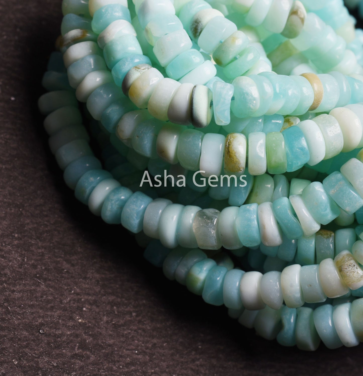 Beautiful Peru Opal Smooth Tyre Flat Gemstone Beads, Boulder Sky Blue Opal Heishi Tyre Beads, Opal Handmade Wheel Shape Bead Jewelry Crafts