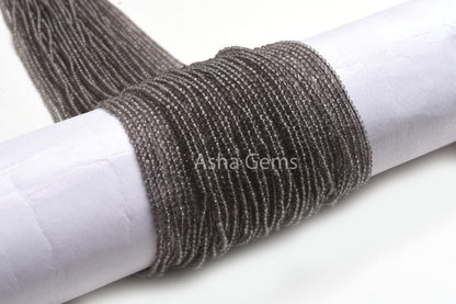 Beautiful Natural Smoky Micro Cut Faceted Gemstone Beads 2mm AAA Quality Smoky Quartz 13"Strand Smoky Tiny Rondelle Bead Jewelry Making SALE