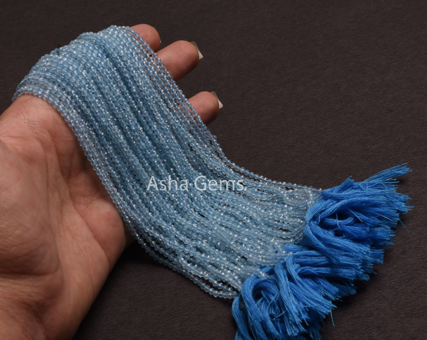AAA Quality Blue Aquamarine Micro Cut Gemstone Beads,2.5 mm Natural Aquamarine Machine Cut Rondelle Beads, Real Blue Aquamarine Bead Jewelry