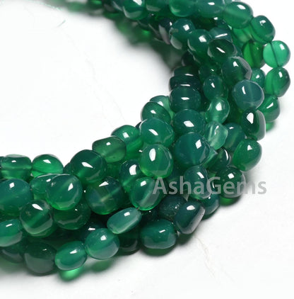 Beautiful Green Onyx Smooth Coin Shape handmade Beads,8" Fine Green Onyx Coin Uneven Handmade Straight Drill Onyx Gemstone Bead Jewelry SALE