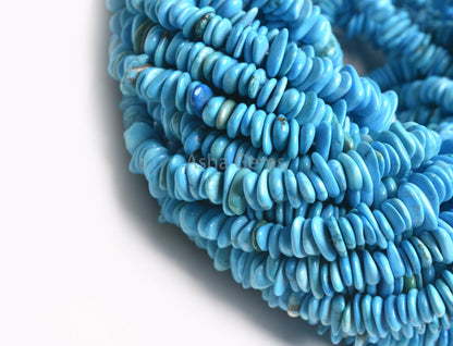 Blue Turquoise Smooth Raw Uncut Chip Beads, AAA Turquoise Howlite Rough Polish Gemstone Nugget Beads, Big Size Uncut Chip Jewelry Craft SALE