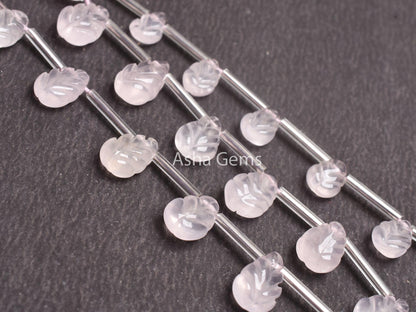AAA Quality Rose Quartz Fancy Carved Pears Shape Beads, Pink Rose Quartz Carving Teardrop Gemstone Beads Hand Carve Rose Quartz Bead Jewelry
