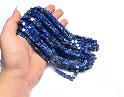 Beautiful Blue Lapis Lazuli 3D Cube Box Shape Smooth Gemstone Beads,8/16" Natural Lapis Plain handmade Cube Box Fine Lapis Bead Jewelry SALE