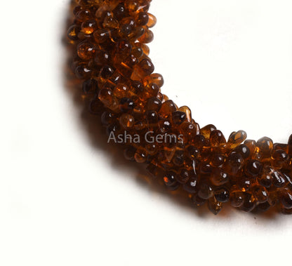 13" Strand Natural Yellow Citrine Quartz smooth Drops Shape Beads, Dark Honey Yellow Citrine Plain Handmade Uneven Teardrop Side Drill Beads