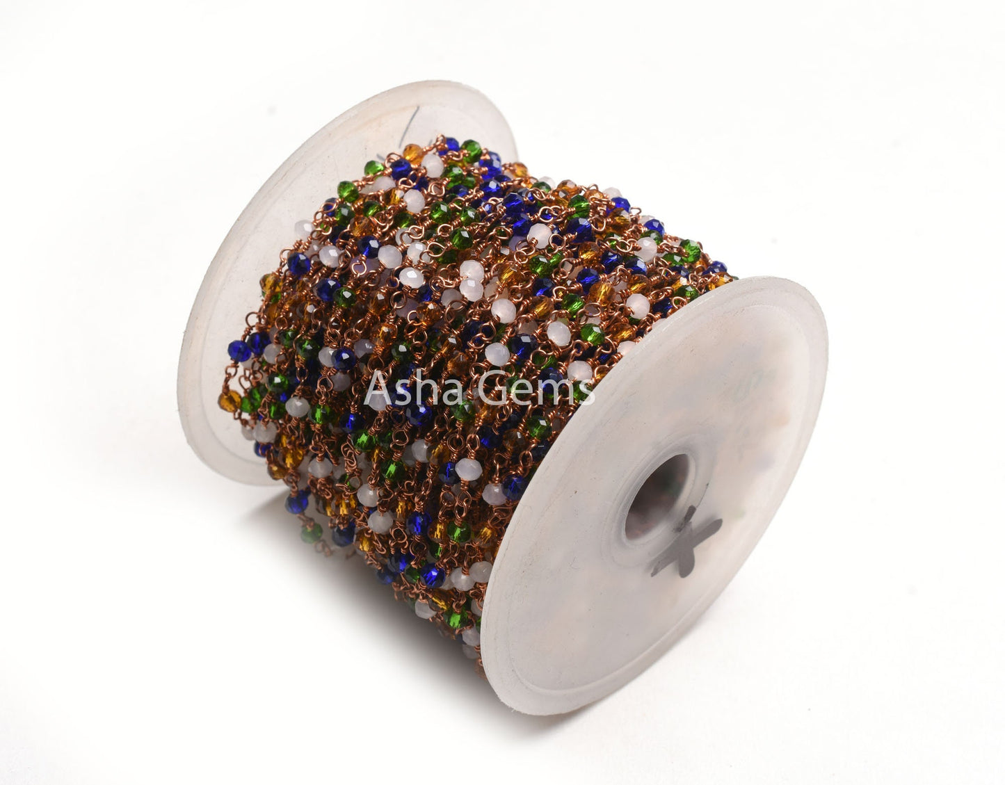 3,10,50Feet Multi Color Disco Hydro Faceted Beads Rosary Chain Rose Gold Plated Wire Wrap Copper Metal Chain Jewelry Making Craft Chain SALE