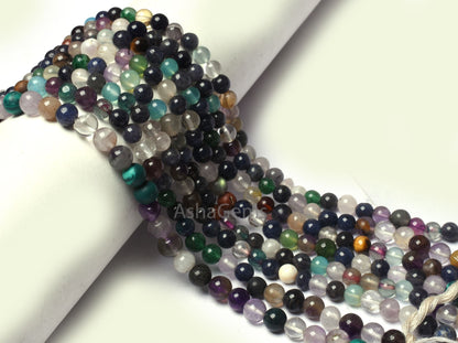 Multi Disco Smooth Round Ball Shape Beads,5 mm Mix Color Gemstone Round Beads,13" Strand Multi Color Plain Round Shape Bead For Jewelry SALE