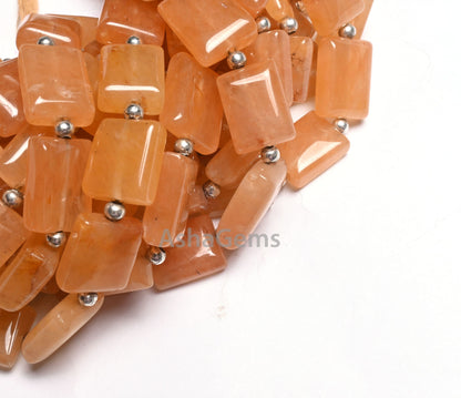 Fine Quality Aventurine Smooth Rectangle Shape Gemstone Loose Beads, natural Yellow Aventurine fancy Chicklet Handmade Beads Jewelry Crafts