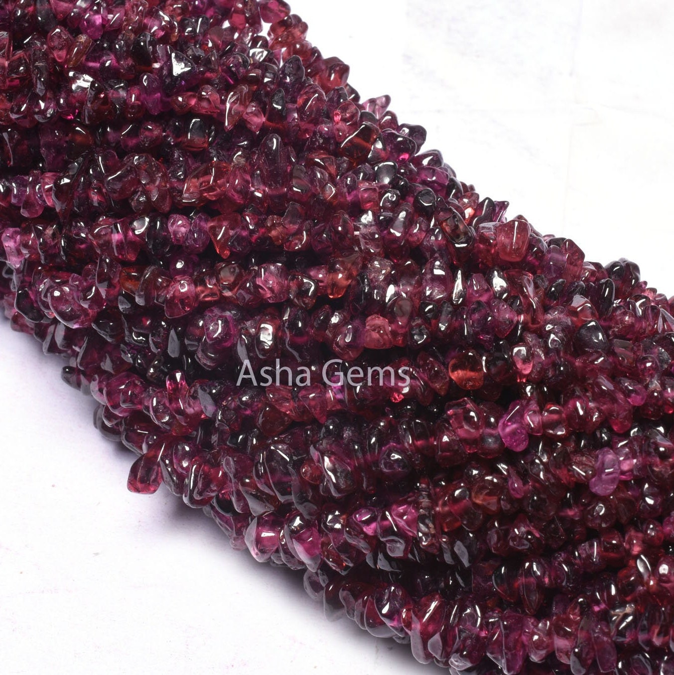 Fine Quality Rhodolite Garnet Gemstone Uncut Chips,34"Strand Pink Garnet Smooth Raw Rough Beads, Garnet Beads for jewelry making Craft SALE