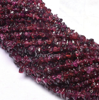 Fine Quality Rhodolite Garnet Gemstone Uncut Chips,34"Strand Pink Garnet Smooth Raw Rough Beads, Garnet Beads for jewelry making Craft SALE