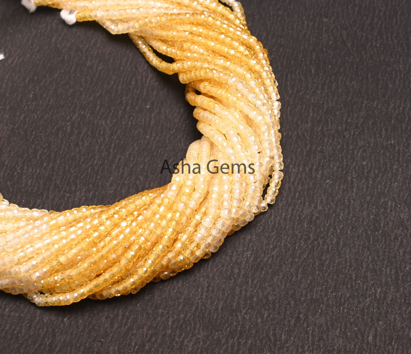 Beautiful Yellow Shaded Zircon Faceted Beads, Cubic Zircon beads,3mm Zircon Micro Machine Cut Rondelle Gemstone Beads Jewelry Craft Necklace