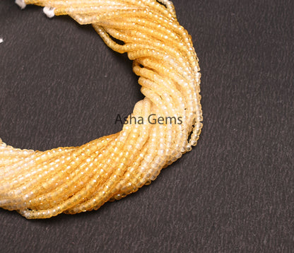 Beautiful Yellow Shaded Zircon Faceted Beads, Cubic Zircon beads,3mm Zircon Micro Machine Cut Rondelle Gemstone Beads Jewelry Craft Necklace