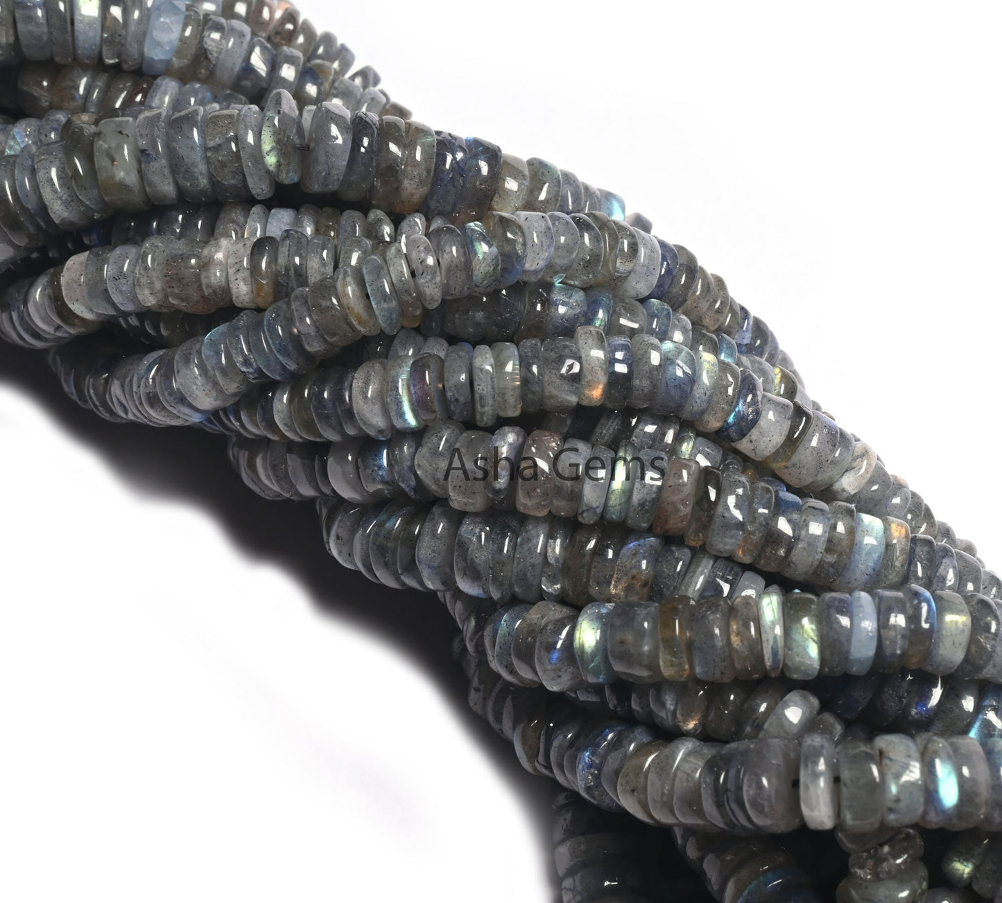 Natural Fire Labradorite Smooth Heishi Tyre Beads, Multi Flash Labradorite Plain Flat Wheel Handmade Gemstone Beads Labradorite Bead Jewelry