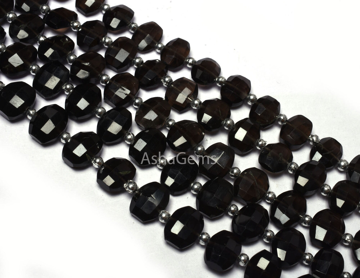 Beautiful Smoky Fancy Oval Shape Faceted Gemstone Beads,10" Strand AAA Smoky Quartz Step Cut Briolette Beads Smoky Beads For Jewelry Makings