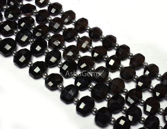 Beautiful Smoky Fancy Oval Shape Faceted Gemstone Beads,10" Strand AAA Smoky Quartz Step Cut Briolette Beads Smoky Beads For Jewelry Makings