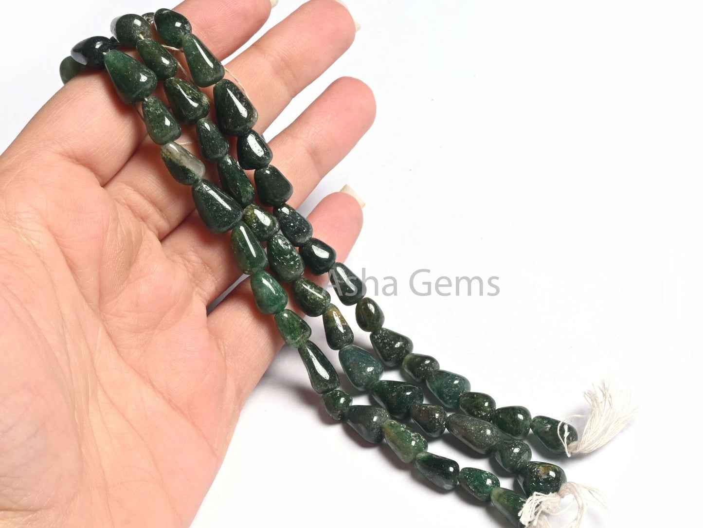 Natural Green Mica Margaj Handmade Uneven Drops Straight Drill Beads,13" Mica Teardrop smooth Gemstone Loose Beads, Margaj Bead Jewelry SALE