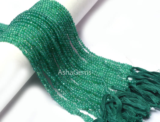 13" Strand Green Onyx Smooth Round Beads,3 mm Beautiful Green Onyx Beads, Onyx Plain Round Ball Gemstone Beads For Necklace Jewelry Makings