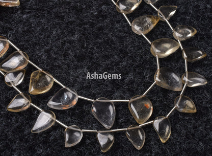 Citrine Quartz Smooth Fancy Shape Gemstone Beads,7" Strand Citrine Plain Mango Shape Beads, Citrine Loose Beads For Jewelry Handicraft SALE