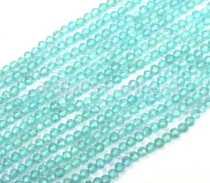13"Strand Natural AAA Sky Apatite Micro Cut Rondelle Faceted Gemstone Beads 2 mm Sky Apatite Machine Cut Beads Apatite Bead For Jewelry SALE