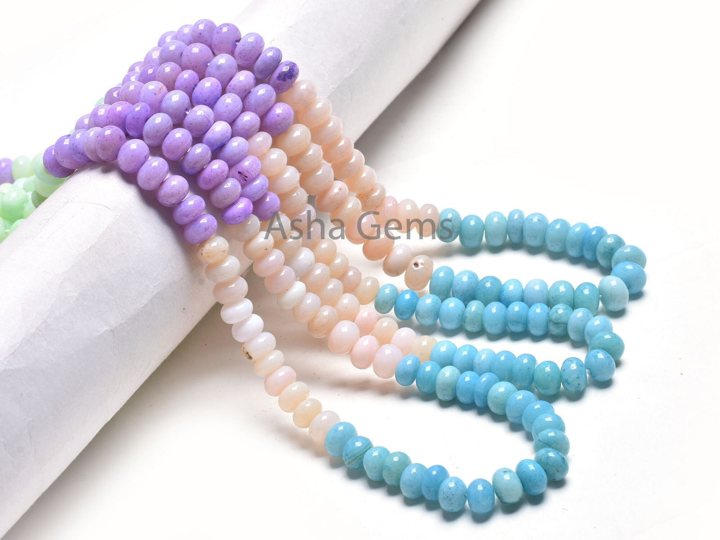 Beautiful Multi Color Opal Gemstone Beads, Shaded Blue Pink Green Blue Lavender Opal Smooth Rondelle Bead Multi Disco Rainbow Opal Bead SALE