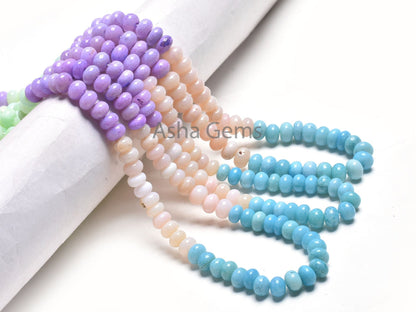 Beautiful Multi Color Opal Gemstone Beads, Shaded Blue Pink Green Blue Lavender Opal Smooth Rondelle Bead Multi Disco Rainbow Opal Bead SALE