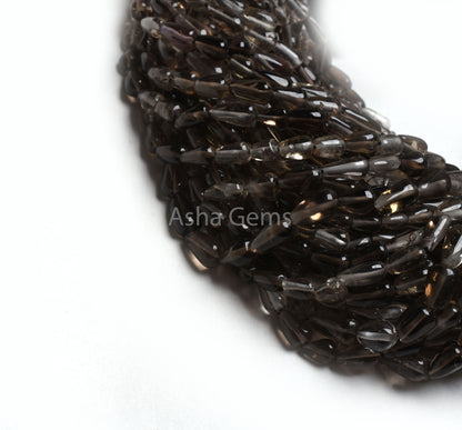 Beautiful Smoky Quartz Smooth Drop Shape Beads, Natural Smoky Plain Handmade Uneven Teardrop Straight Drill Gemstone Smoky Bead Jewelry SALE