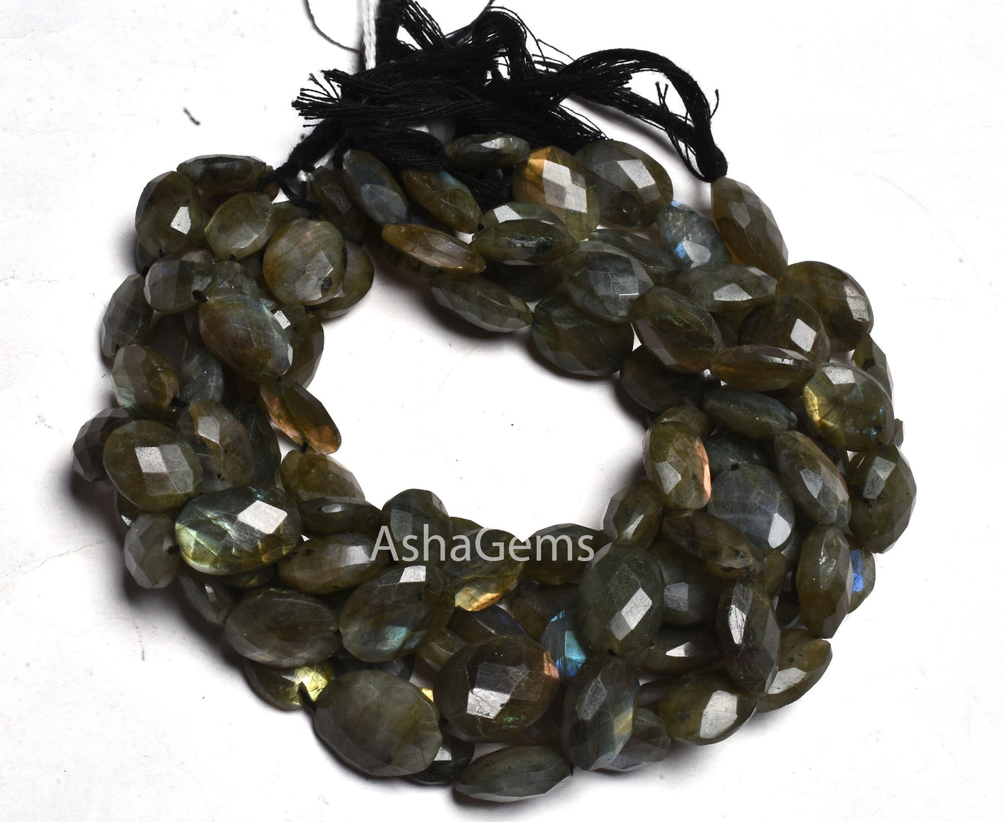 10 inch strand labradorite Oval Beads Faceted, Black rainbow oval Briolette gemstone beads, Labradorite beads Faceted Oval For Necklace Sale