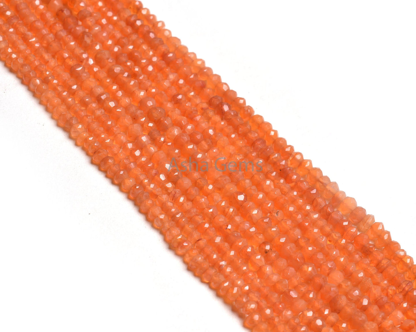 AAA Natural Carnelian Machine Cut Faceted Rondelle Beads,13" Strand Orange Carnelian Indian Cut Beads, Carnelian Beads Jewelry Supply Crafts