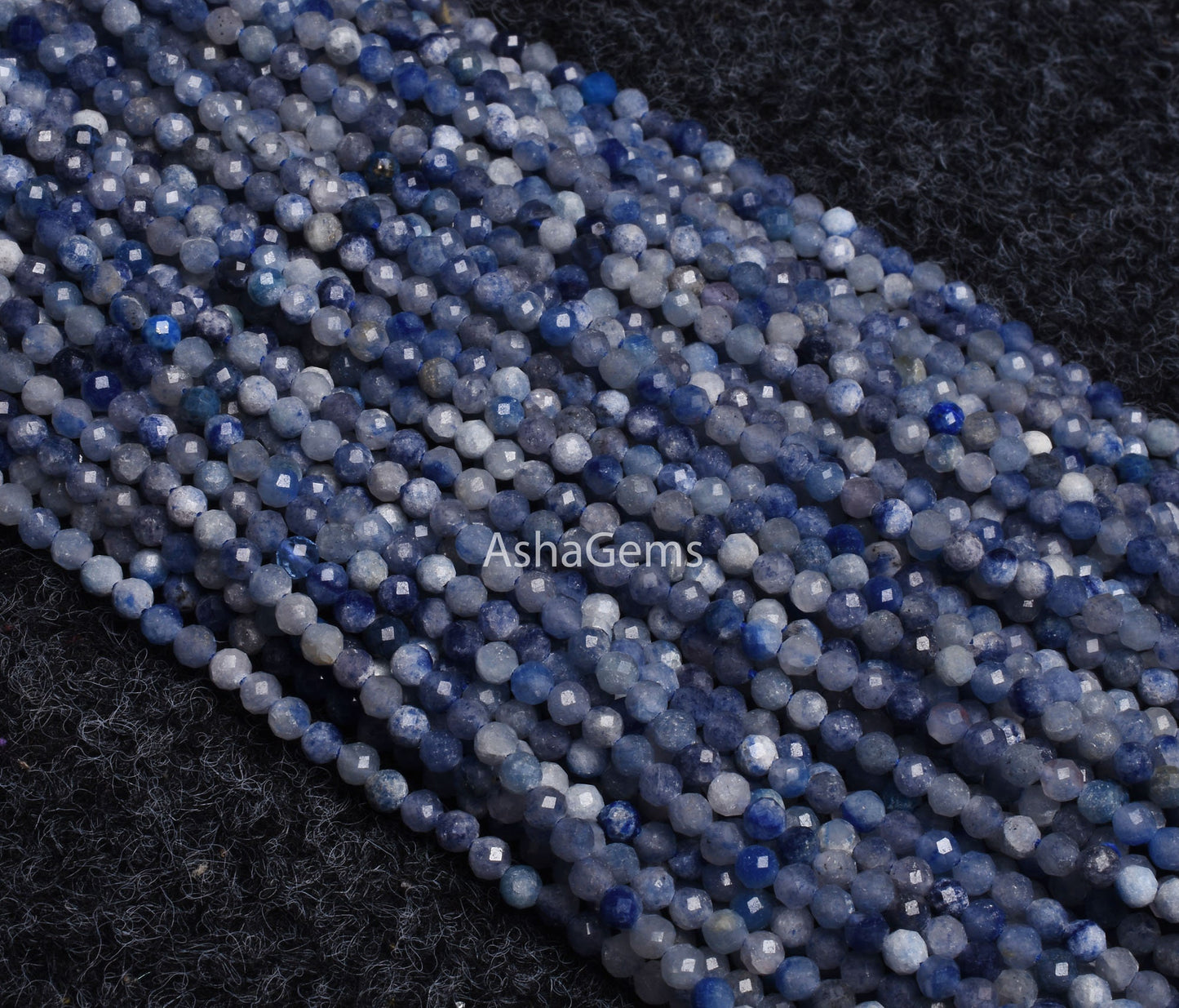 Beautiful dumortierite Micro Cut Beads,3 mm  Shaded Blue dumortierite Faceted Machine Cut Gemstone Beads dumortierite Jewelry Making Crafts