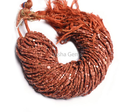 12" Strand Brown Sunstone Rectangle Handmade Smooth Beads, Sunstone Fancy Dwarf Rectangle Straight Drill Bead Jewelry making handicraft SALE