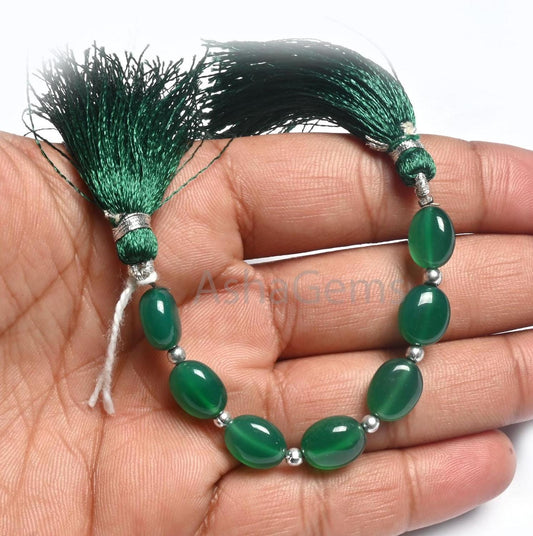 Beautiful Green Onyx Smooth Oval Shape Gemstone Loose Beads,8.5-11 mm Fine onyx Plain Handmade Oval Straight Drill Beads Jewelry Making SALE