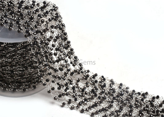 Beautiful Copper Pyrite Hydro Faceted Rondelle Beads Rosary Chain,3 mm Silver Plated Wire Wrapped Handmade Chain For Necklace Jewelry Making