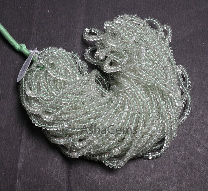 AAA Quality Green Amethyst Smooth Rondelle Gemstone Beads,16"Natural Amethyst Plain Handmade Roundelle Bead Green Amethyst Bead Jewelry SALE (AG 12295)