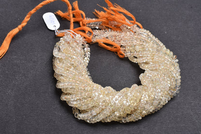 Light Yellow Citrine Smooth Handmade Rondelle Beads,12"Strand Natural Citrine Bead Gemstone Citrine Uneven Roundelle Bead Jewelry Craft SALE