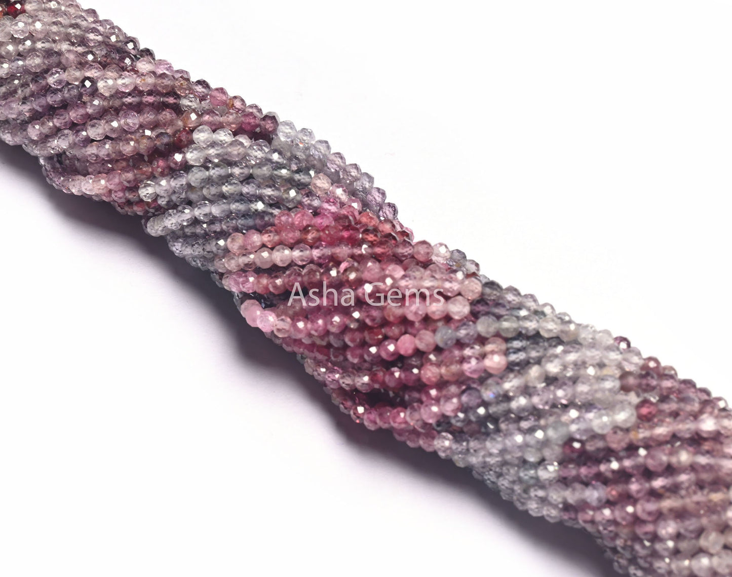 2.5mm Natural Multi Spinel Micro Cut Faceted Gemstone Beads, Genuine Spinel Machine Cut Rondelle Beads, Fine Real Spinal Bead Jewelry Crafts