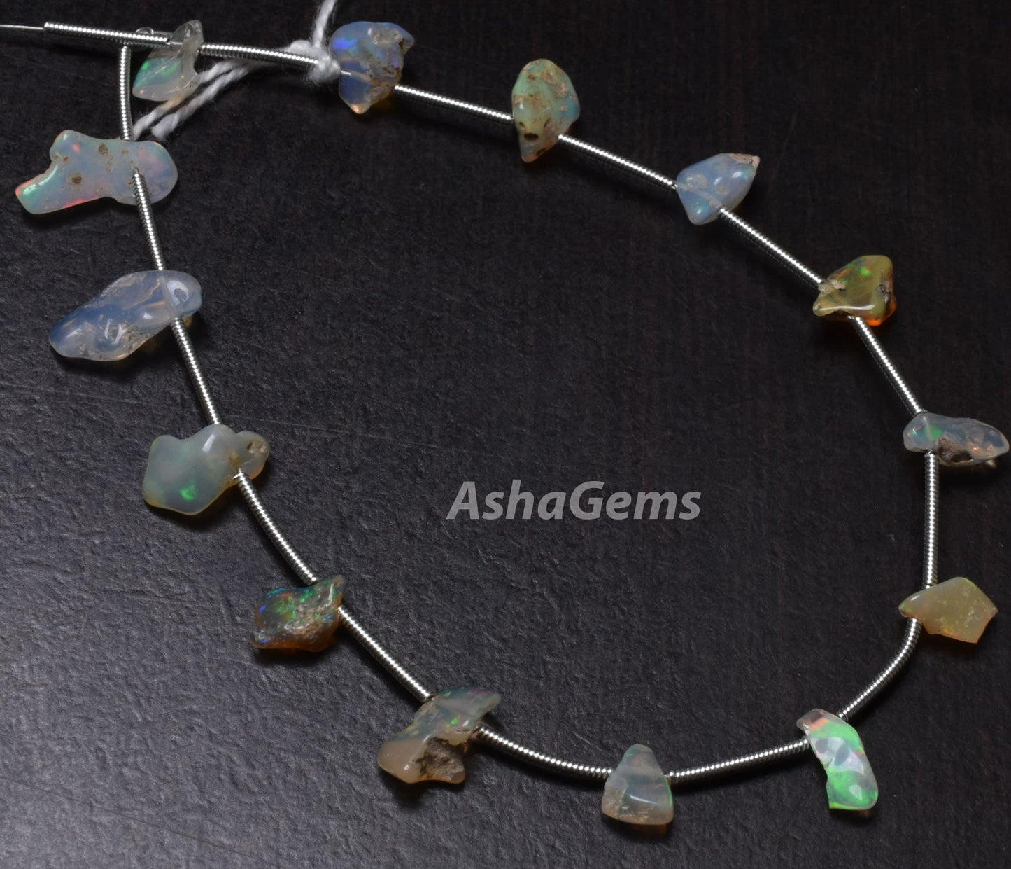 Natural Ethiopian Opal uneven shape Gemstone, 7.5" Strand Welo Fire Ethiopian Opal Rough Beads, Opal Crystal, Multi Fire, Opal Raw, Craft