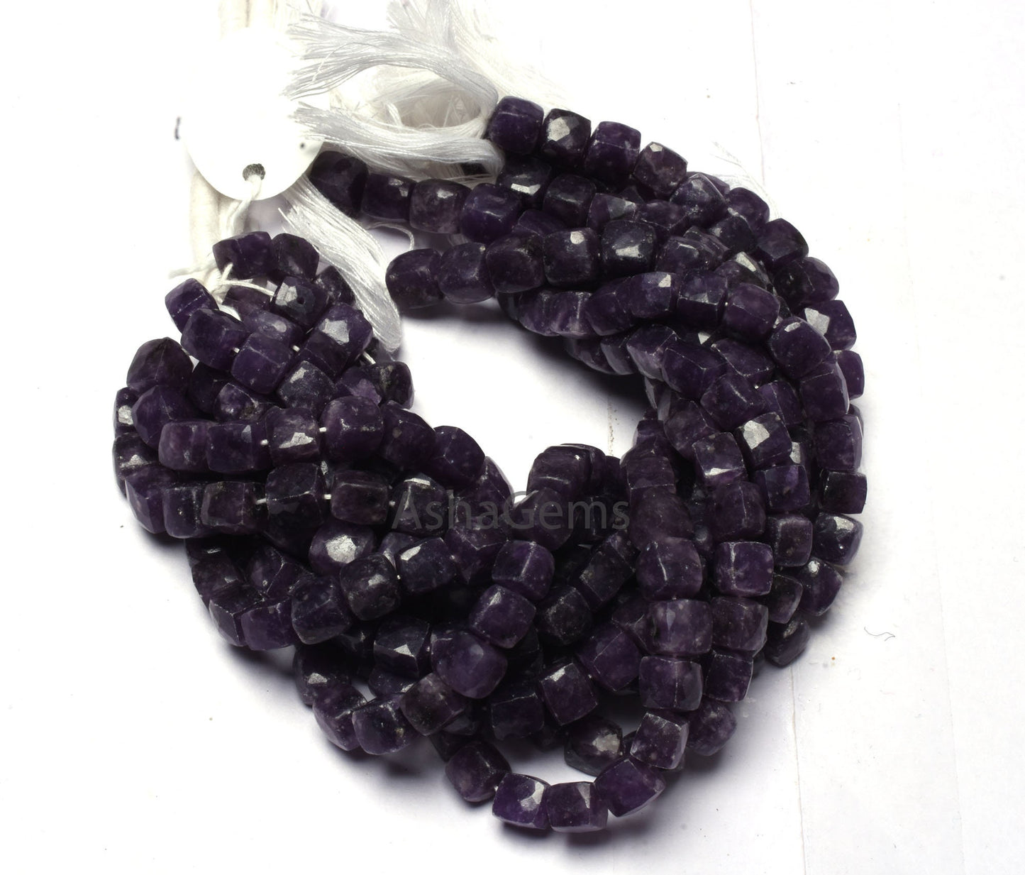 Natural Purple Lepidolite Faceted Cube Box Beads,8" Strand Lepidolite 3D Cube Gemstone Beads, Lepidolite Beads For Jewelry making Craft SALE