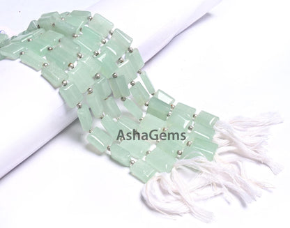 Fine Aventurine Fancy Chiclet Shape Gemstone Beads,9" natural Green Aventurine Rectangle Handmade Straight Drill Margaj Beads Jewelry making