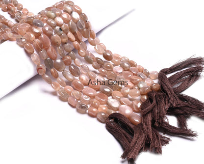 Beautiful Chocolate Moonstone Smooth Oval Handmade Beads,12.5" Fine Natural Chocolate Moonstone Oval Gemstone Beads Jewelry Handicraft SALE