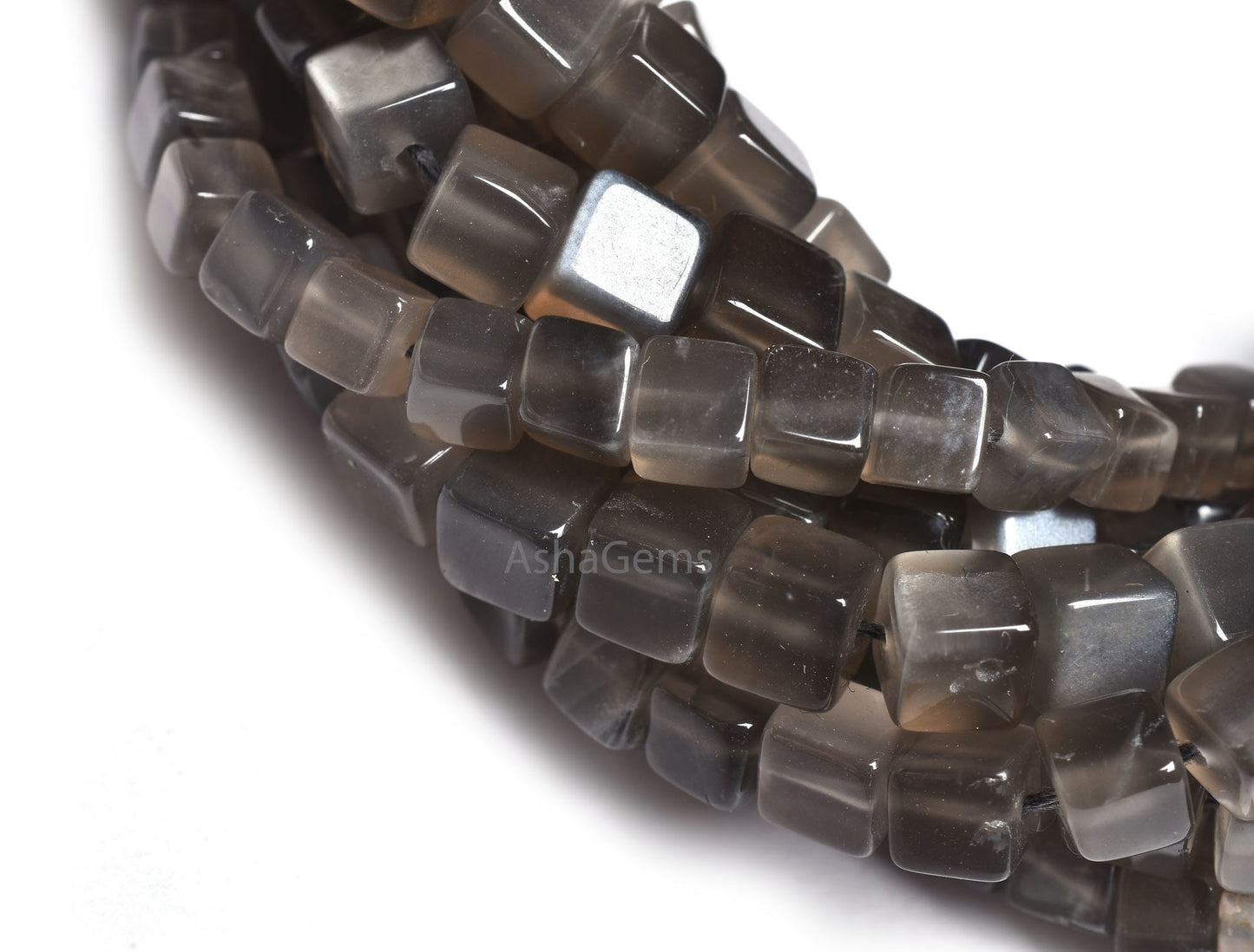 Beautiful Gray Moonstone Smooth Box Shape Beads, Natural Grey Moonstone 3D Cube Box Gemstone Beads, Moonstone Handmade Indian Beads jewelry