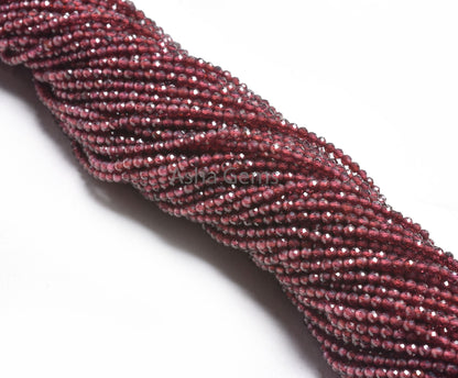 2.5 mm AAA Garnet Micro Cut Gemstone Beads, Natural Red Garnet Faceted Rondelle Shape Machine Cut Beads, Garnet Bead For Jewelry making SALE