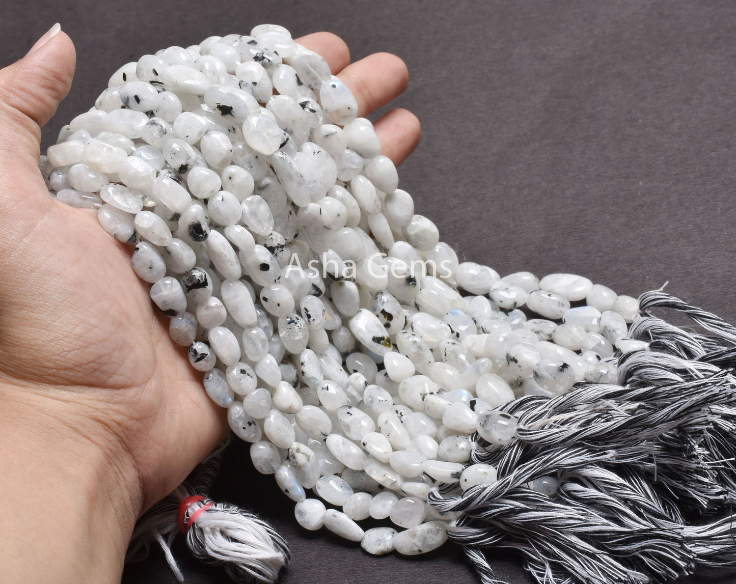 Beautiful Moss Rainbow Moonstone smooth Nugget Beads, Natural Black Dot Rainbow Tumble Uneven Handmade Straight Dril Bead Jewelry Craft SALE (AG 22248)
