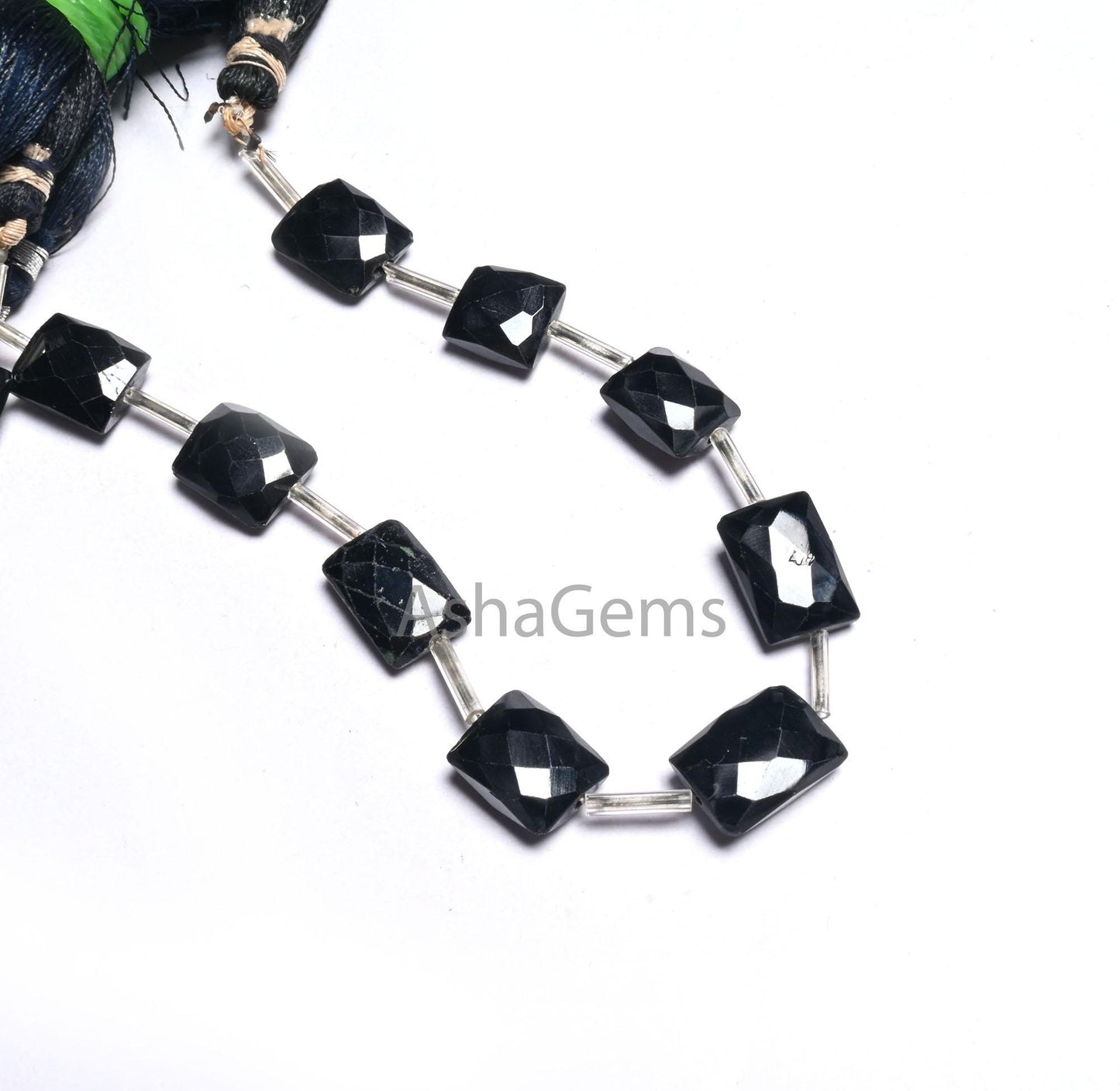 AAA Quality Black Spinel Rectangle Shape Gemstone Beads, Natural Spinel fancy Chicklet Faceted Straight Drill Black Spinal Bead Jewelry SALE (18603)