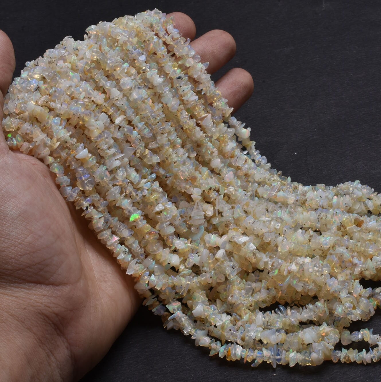 Beautiful 34"Strand Natural Ethiopian Opal Uncut Chips Gemstone Beads,Ethiopian opal Raw Nuggets Smooth Bead AAA Quality tiny Opal Chip Bead
