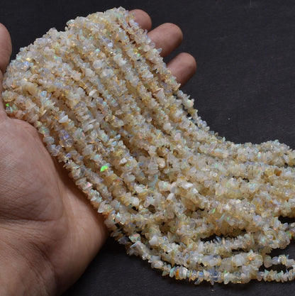 Beautiful 34"Strand Natural Ethiopian Opal Uncut Chips Gemstone Beads,Ethiopian opal Raw Nuggets Smooth Bead AAA Quality tiny Opal Chip Bead