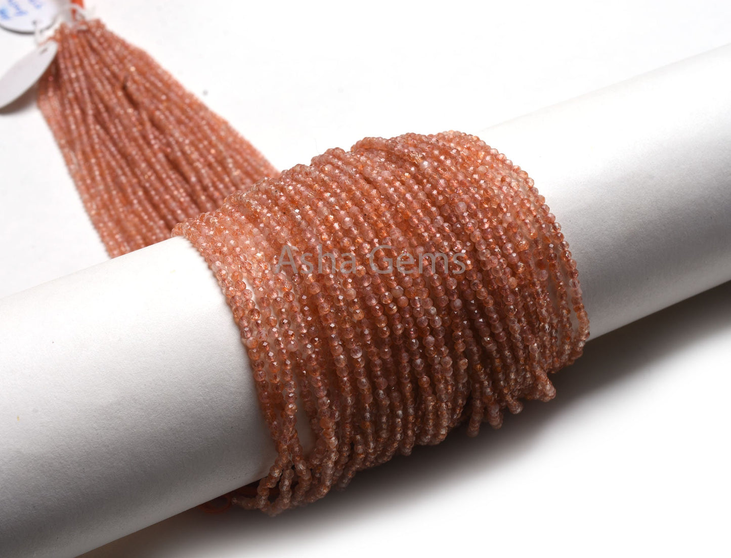 2.5 mm Genuine Sunstone Micro Cut Faceted Rondelle Beads,13"Natural Orange Sunstone Machine Cut Gemstone Bead AAA Sunstone Bead Jewelry SALE